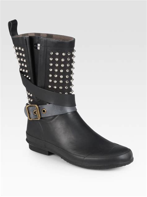 burberry holloway boots|Burberry Holloway Studded Rubber Rain Boots In Black.